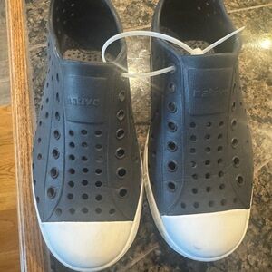 Native Black Perforated Casual Shoes